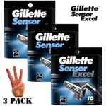 3-Packs-10-Gillette-Sensor-Excel-Razor-Cartridges